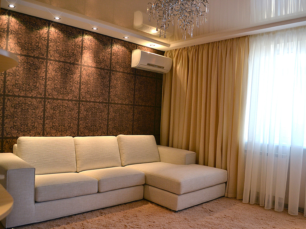 Interior design of a one-room apartment