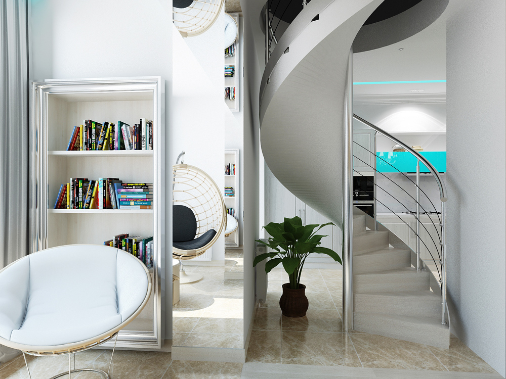 Interior design of a two-level apartment