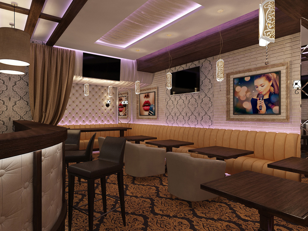 Interior design of a karaoke bar