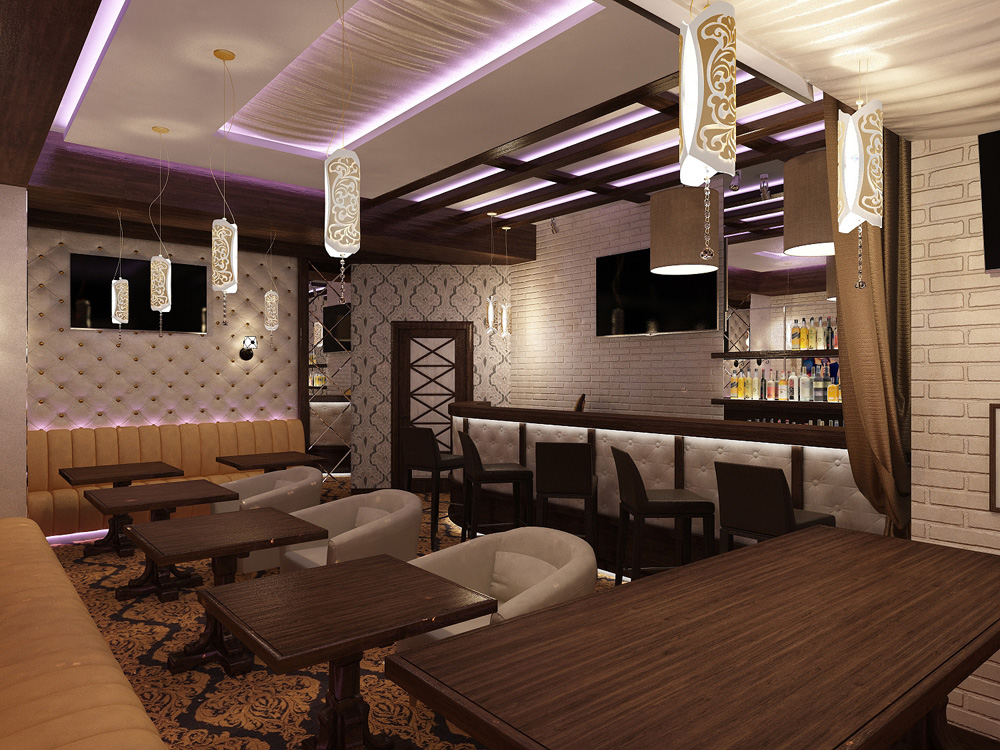 Interior design of a karaoke bar
