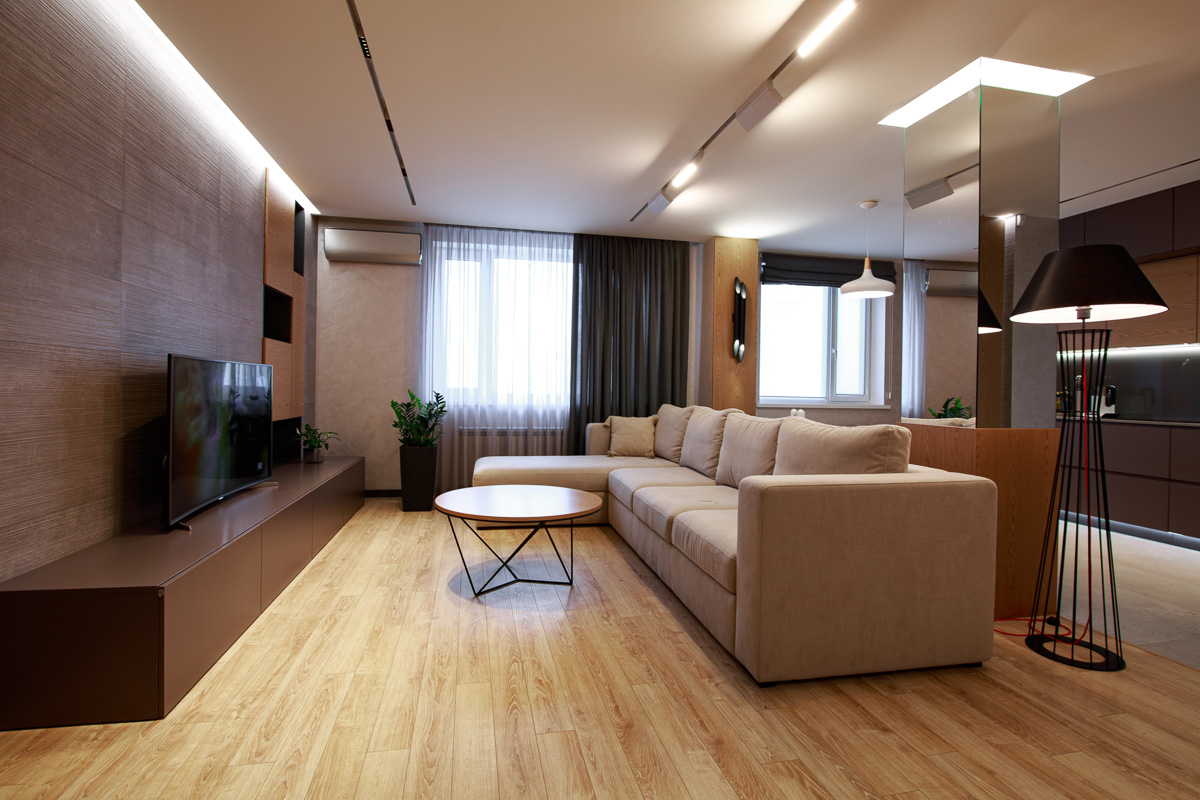 Apartment design in high-tech style